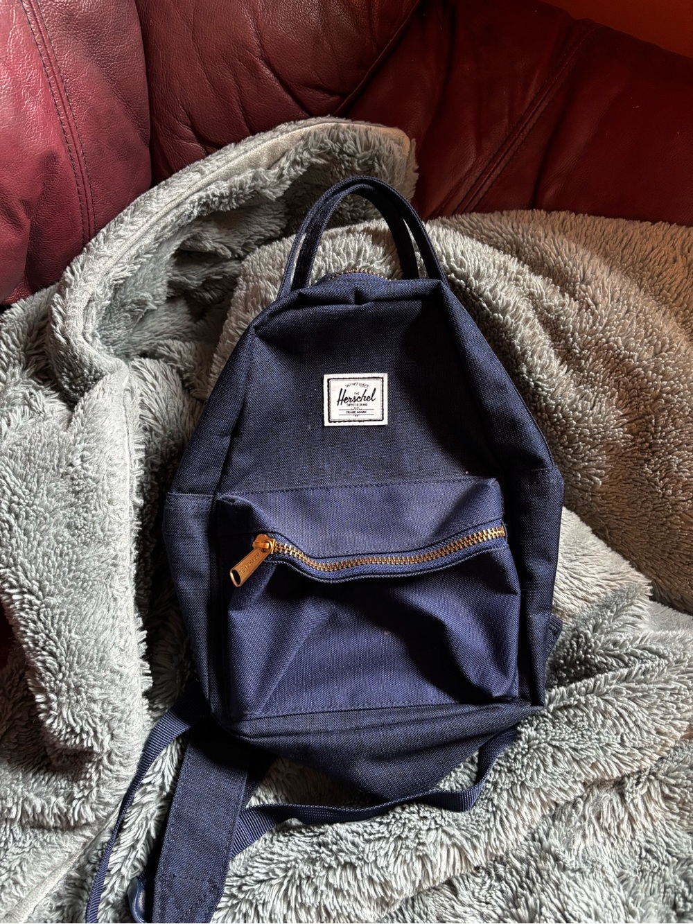 Herschel Supply Company Navy Mini Backpack with Gold Zipper